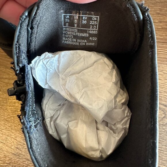 BNIB Clarks Black Maye Combat Leather Boots - Size 6 - Picture 7 of 8